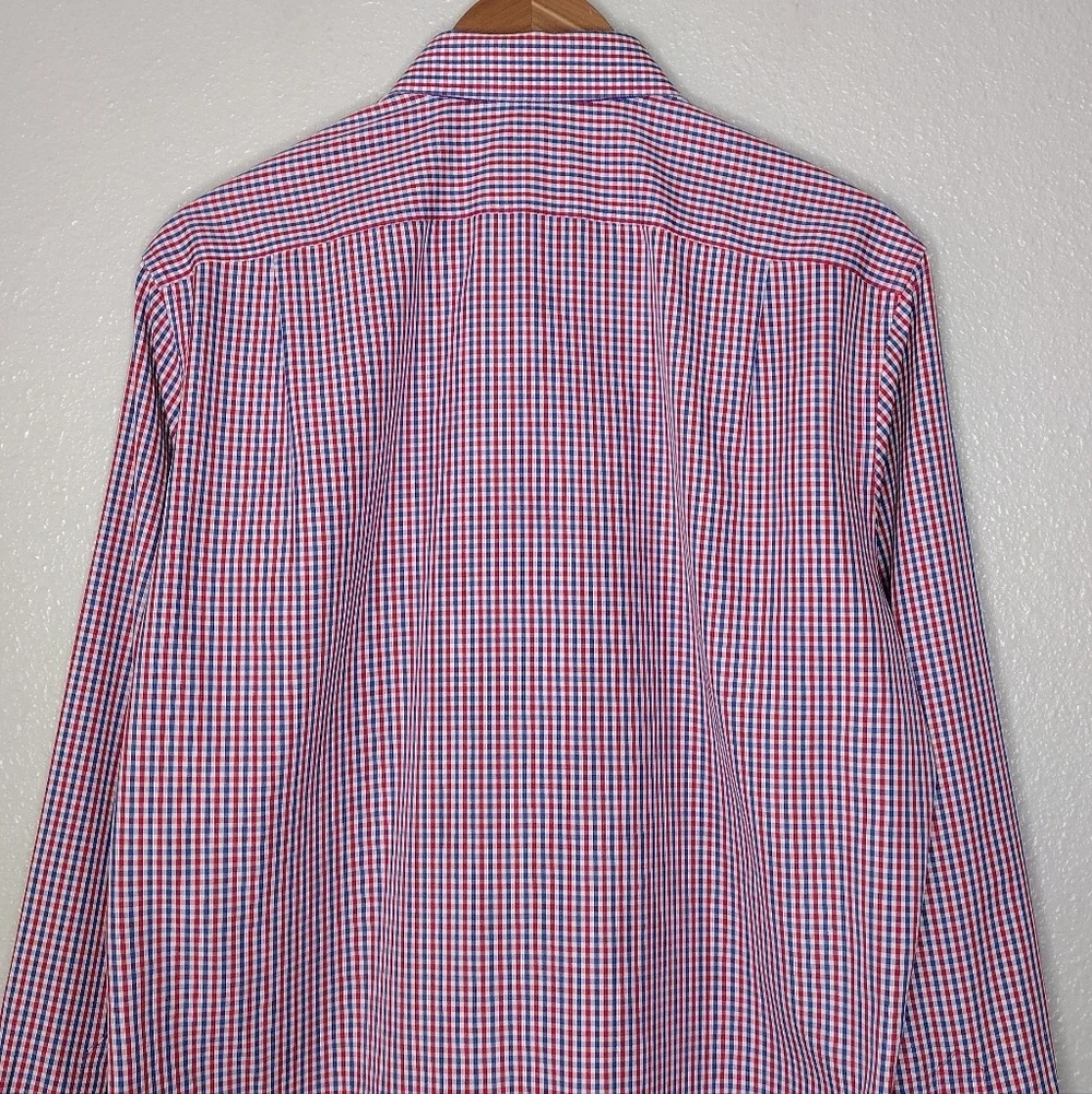 J. Crew 80's 2-Ply Wrinkle Free Checkered Casual Button Down Shirt Sz M
